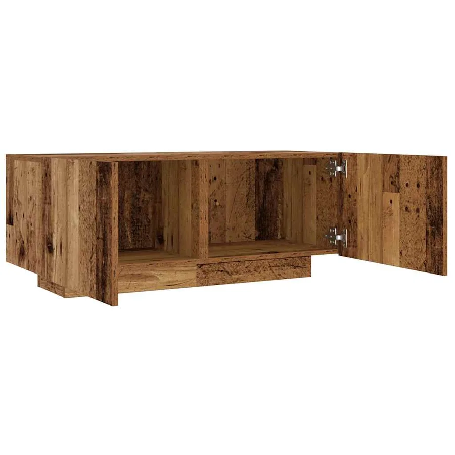 Table de chevet vieux bois 100x35x40 cm bois d'ingénierie - 7