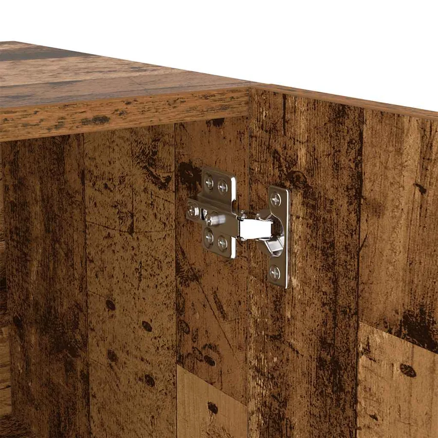 Meuble TV avec lumières LED vieux bois bois d'ingénierie - 11