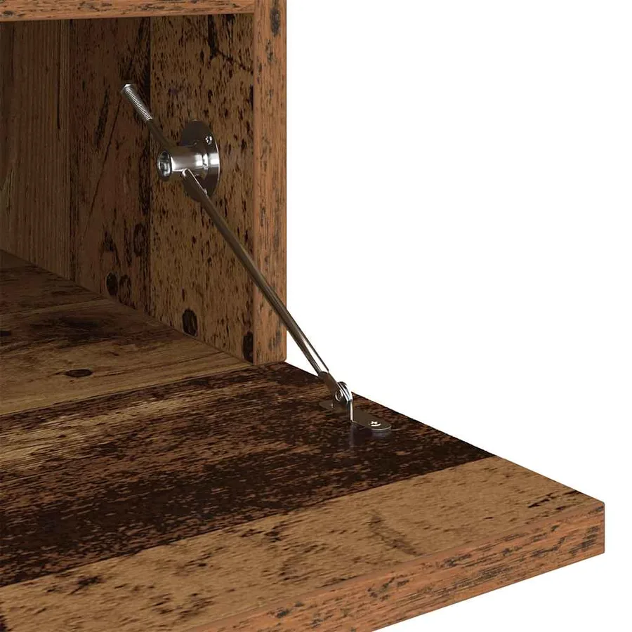 Meuble TV avec lumières LED vieux bois bois d'ingénierie - 12