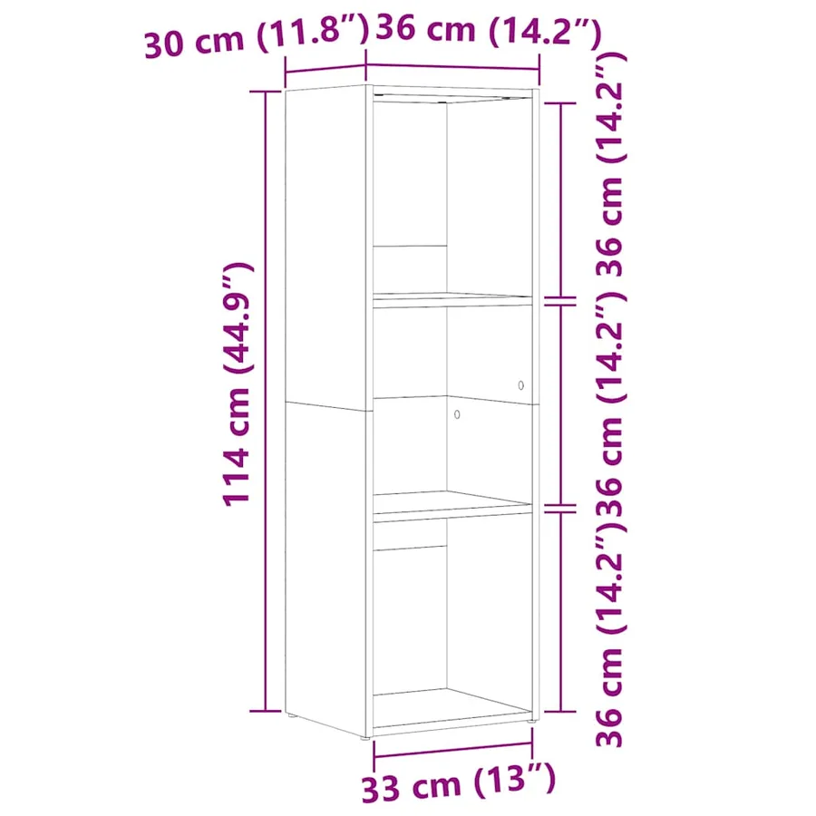 Bibliothèque vieux bois 36x30x114 cm bois d'ingénierie - 11