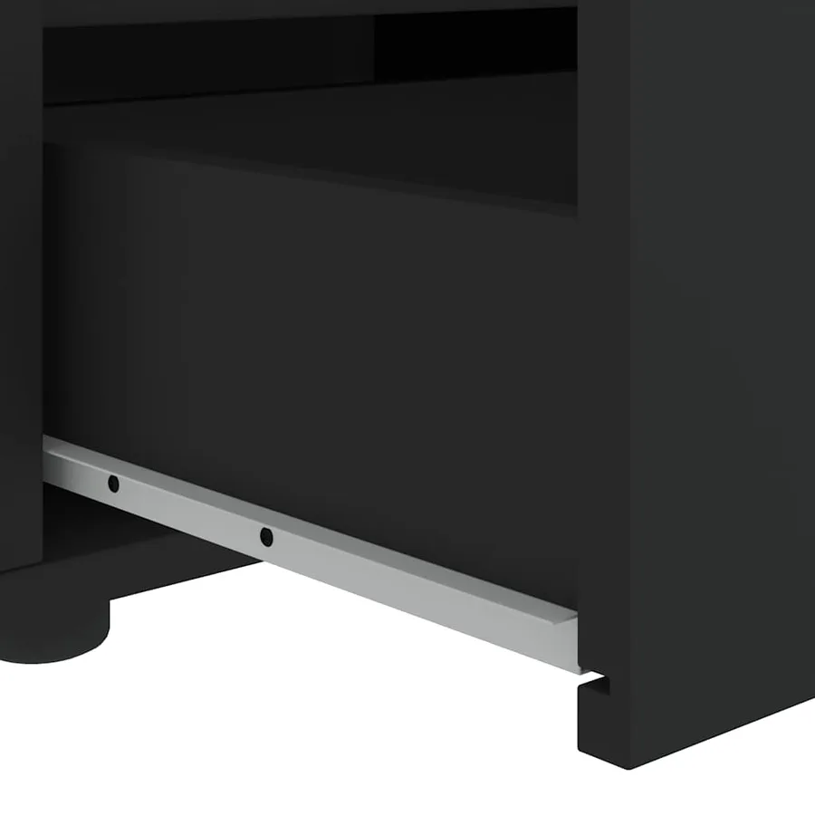 Meuble TV VISNES noir 60x40x38 cm bois d'ingénierie - 10