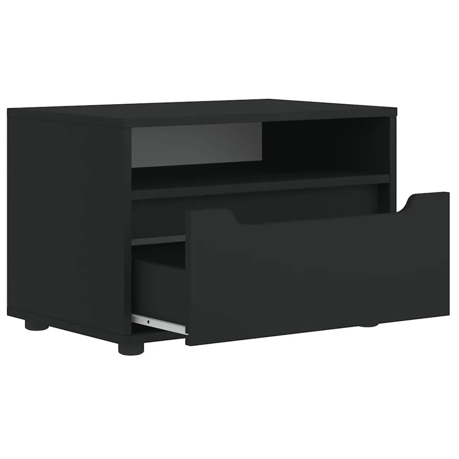 Meuble TV VISNES noir 60x40x38 cm bois d'ingénierie - 6