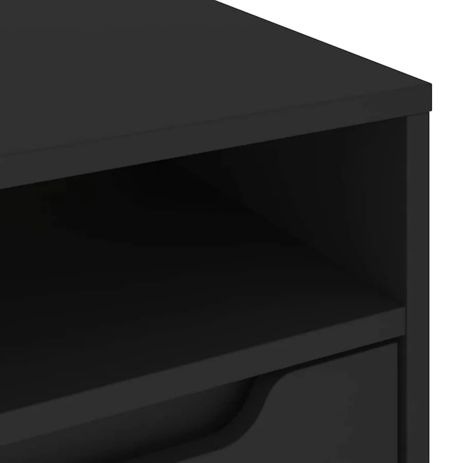 Meuble TV VISNES noir 60x40x38 cm bois d'ingénierie - 9