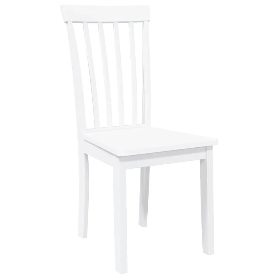 Chaises à manger 2 pcs blanc bois massif caoutchouc - 4