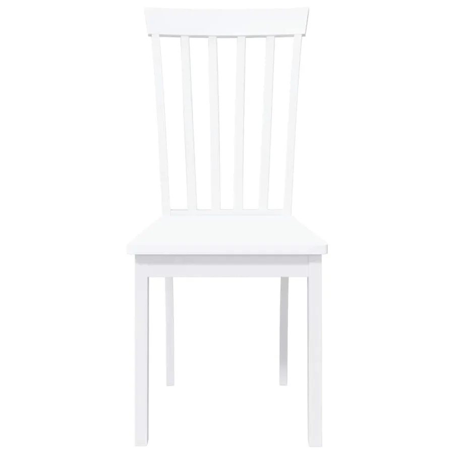 Chaises à manger 2 pcs blanc bois massif caoutchouc - 5
