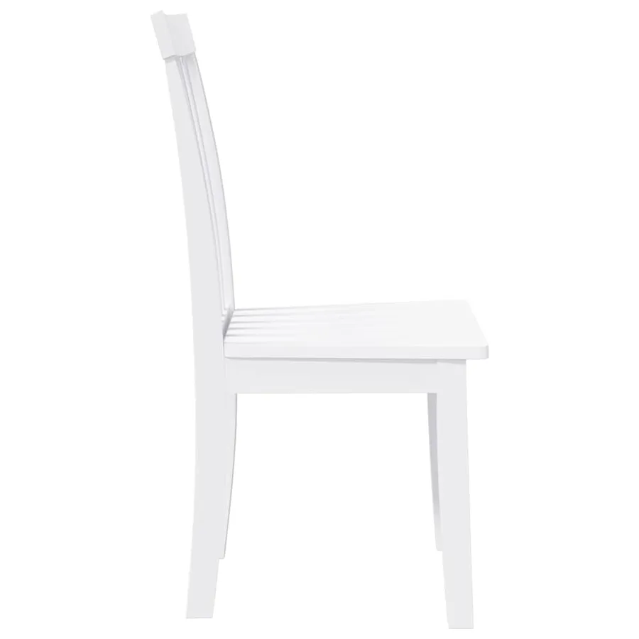 Chaises à manger 2 pcs blanc bois massif caoutchouc - 6