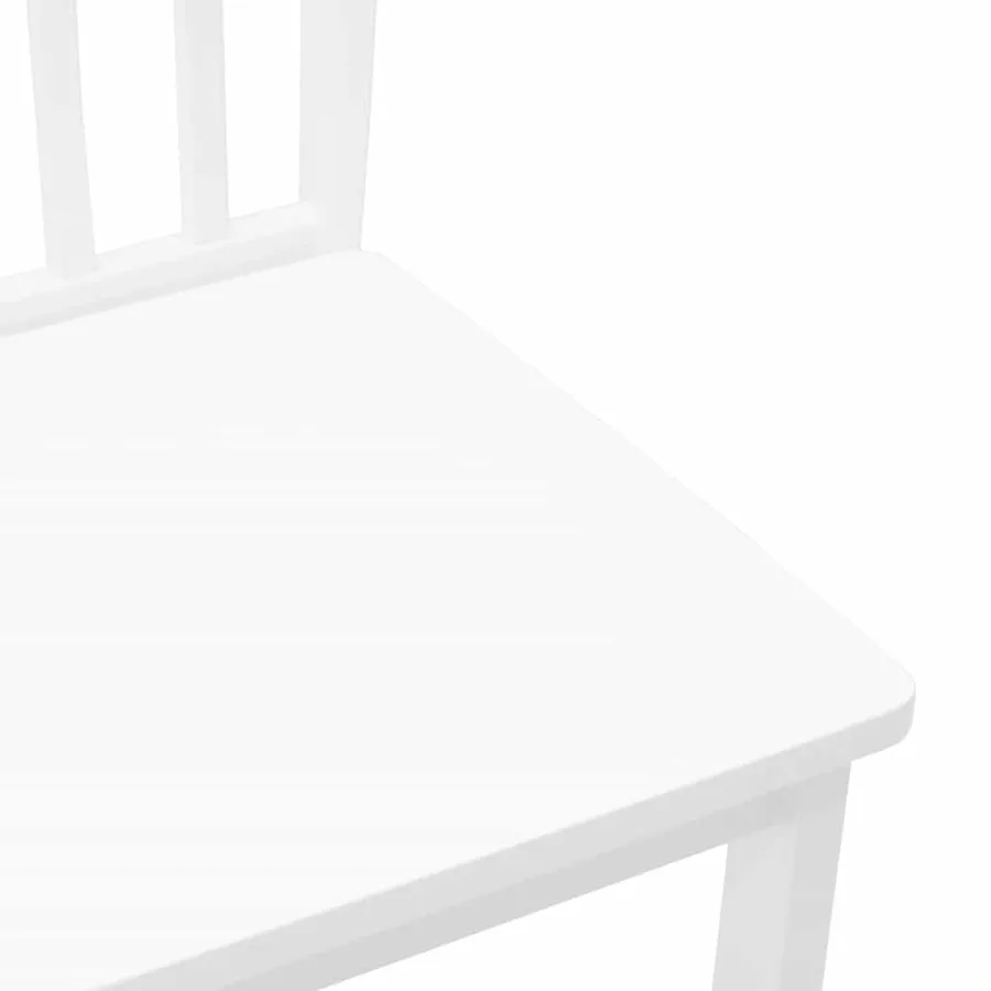 Chaises à manger 2 pcs blanc bois massif caoutchouc - 8