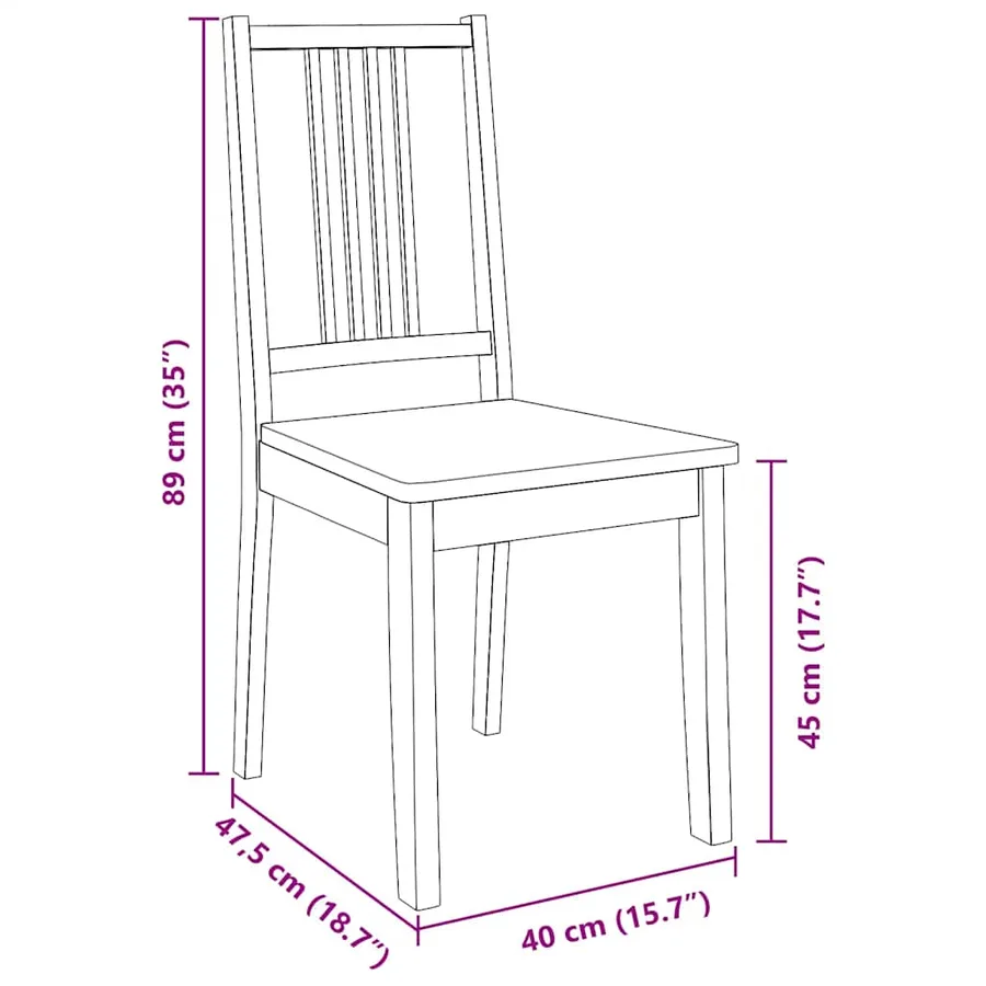 Chaises à manger 2 pcs bois massif naturel caoutchouc - 10