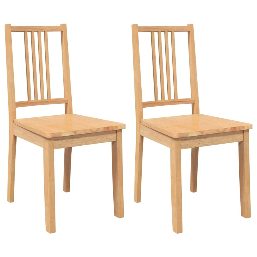 Chaises à manger 2 pcs bois massif naturel caoutchouc - 2