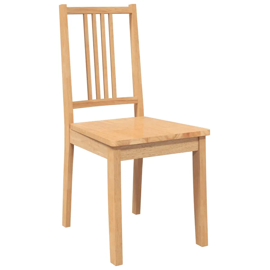 Chaises à manger 2 pcs bois massif naturel caoutchouc - 4
