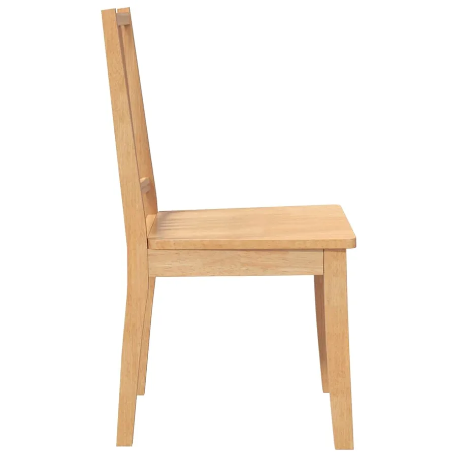 Chaises à manger 2 pcs bois massif naturel caoutchouc - 6