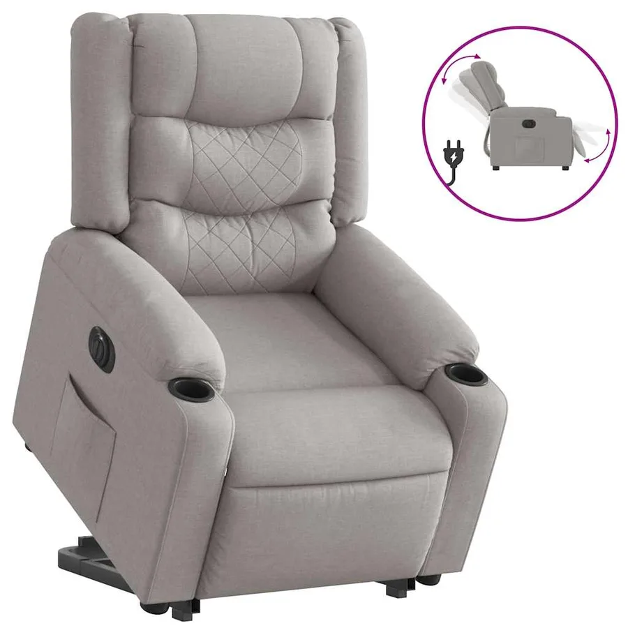 Fauteuil inclinable électrique gris nuage tissu - 4