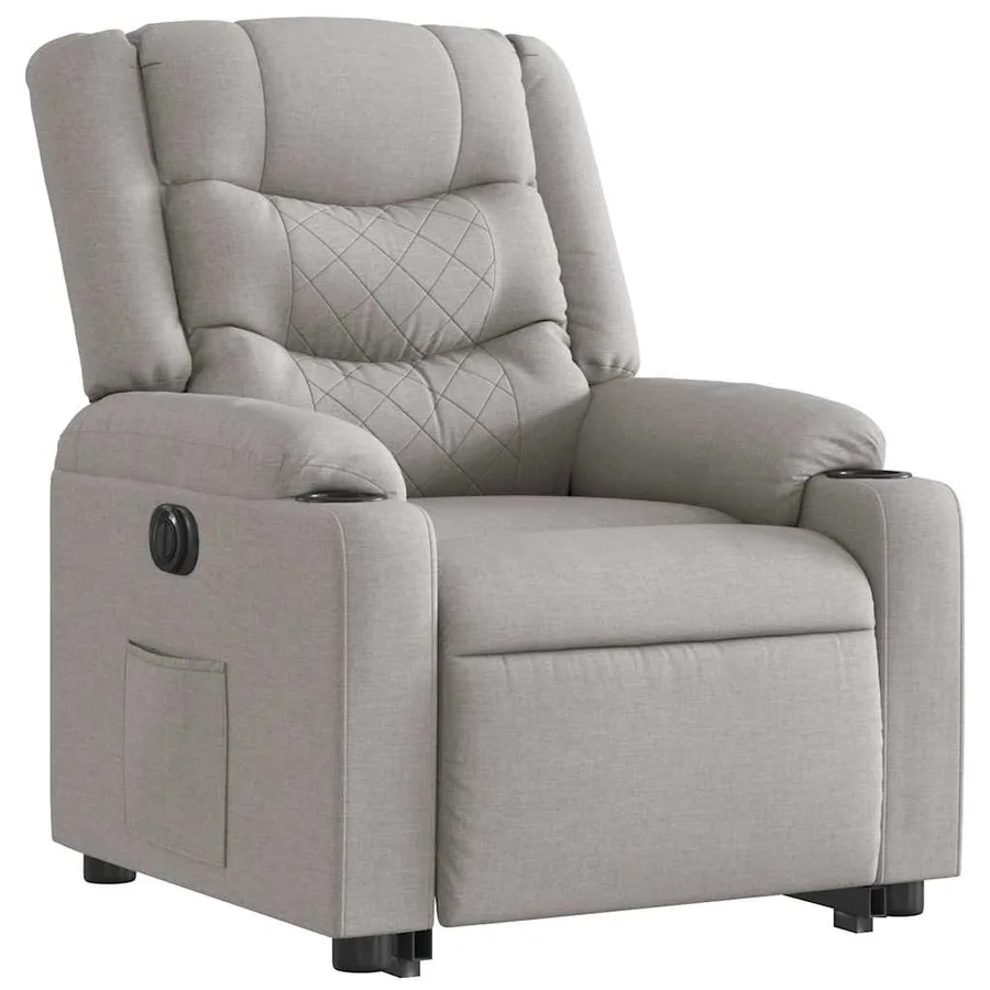 Fauteuil inclinable électrique gris nuage tissu - 6