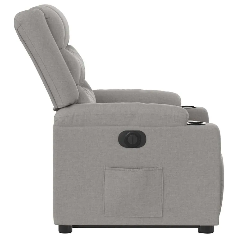 Fauteuil inclinable électrique gris nuage tissu - 7