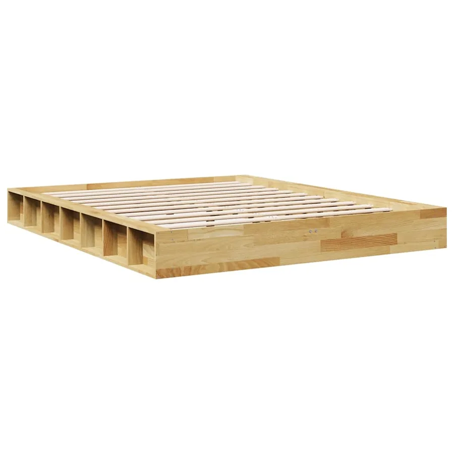 Cadre de lit sans matelas 140x200 cm bois massif de chêne - 3