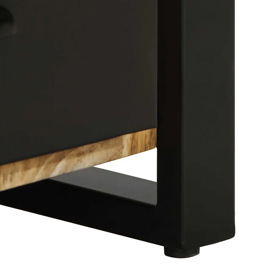 Table de chevet 40x30x50 cm bois massif de manguier brut - 11