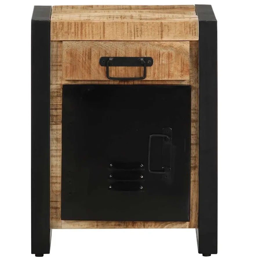 Table de chevet 40x30x50 cm bois massif de manguier brut - 2