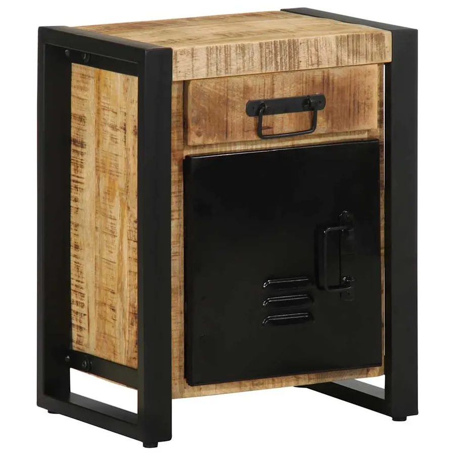 Table de chevet 40x30x50 cm bois massif de manguier brut - 3