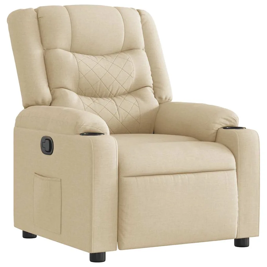 Fauteuil inclinable Crème Tissu - 2