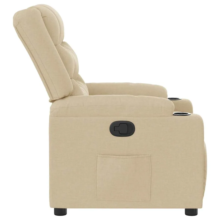 Fauteuil inclinable Crème Tissu - 4