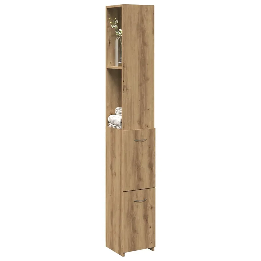 Armoire de salle de bain chêne artisanal 25x25x170 cm - 3