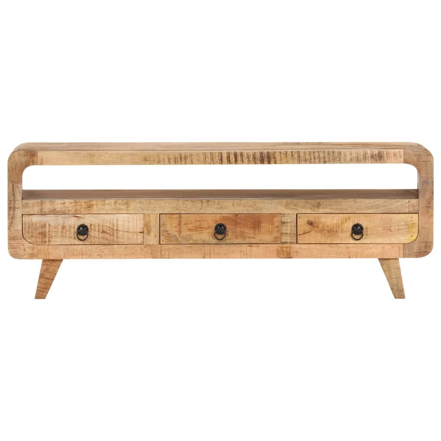 Meuble TV 117x30x41 cm Bois de manguier massif brut - 3