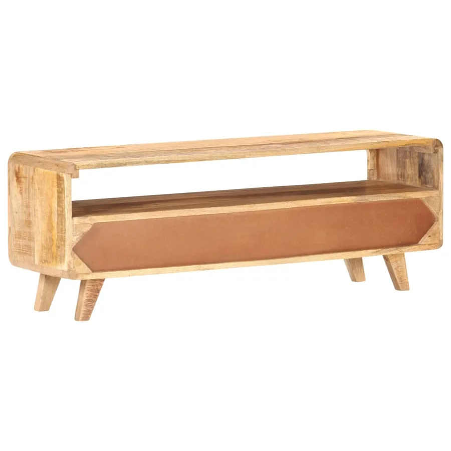 Meuble TV 117x30x41 cm Bois de manguier massif brut - 4