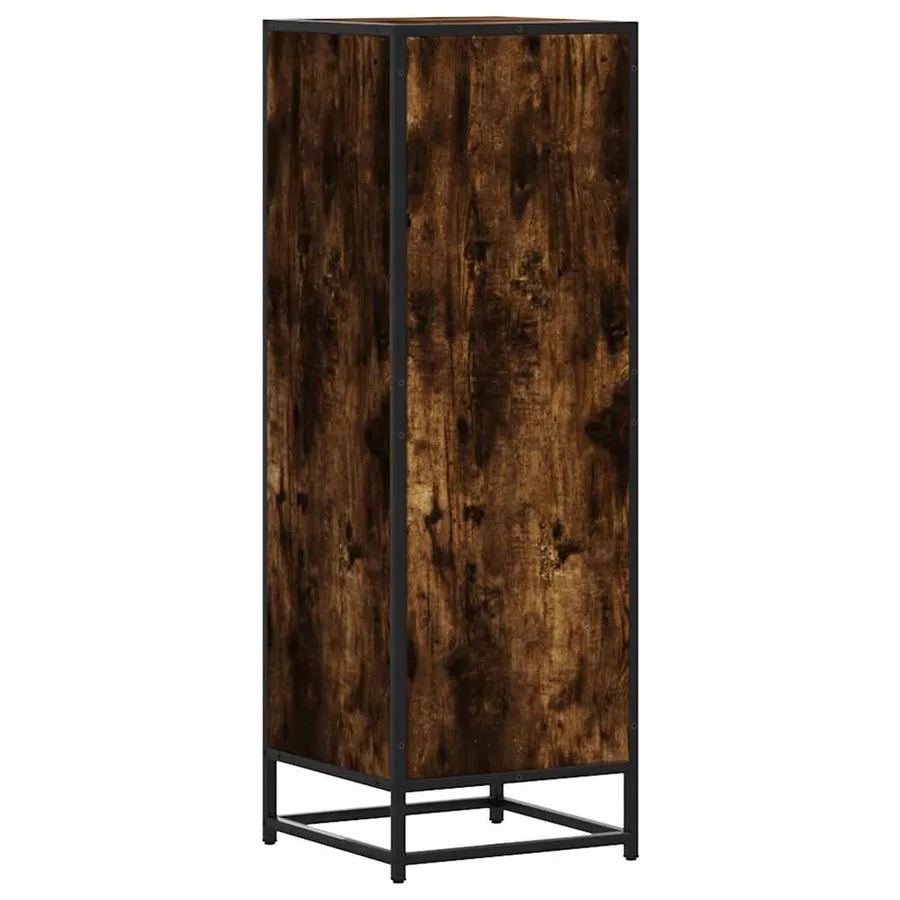 Buffet haut chêne fumé 35,5x35x106,5 cm bois d'ingénierie métal - 6