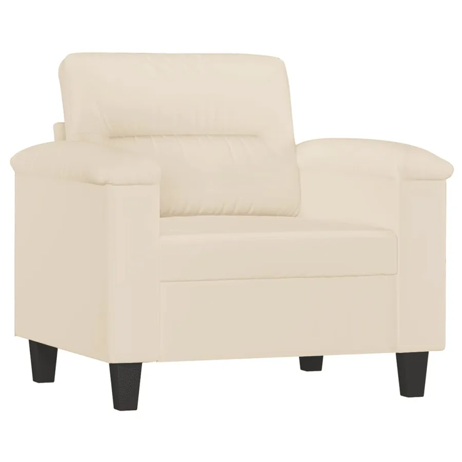 Ensemble de canapés 4 pcs avec coussins Beige Tissu microfibre - 3