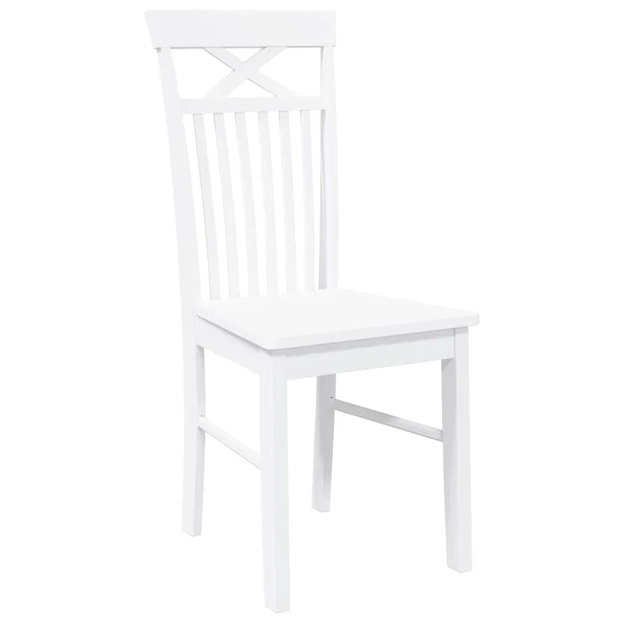 Chaises à manger 2 pcs blanc bois massif caoutchouc - 4