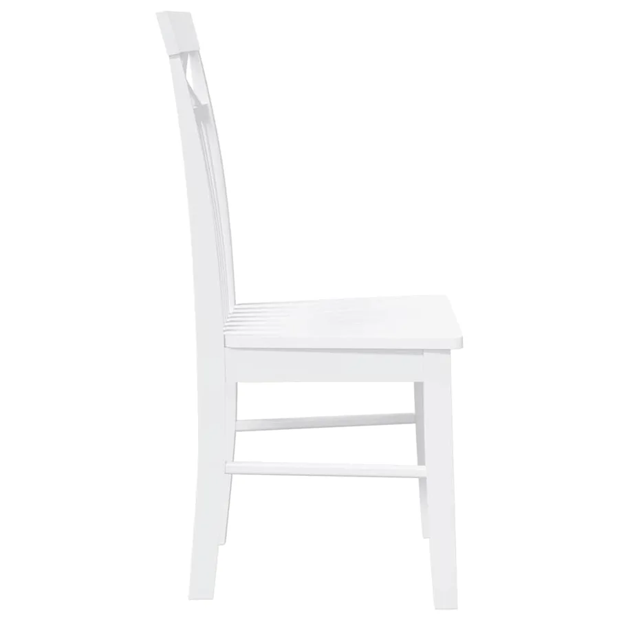 Chaises à manger 2 pcs blanc bois massif caoutchouc - 6