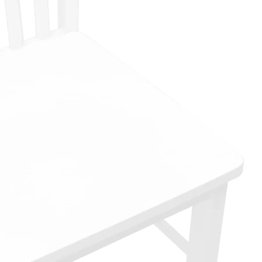 Chaises à manger 2 pcs blanc bois massif caoutchouc - 8