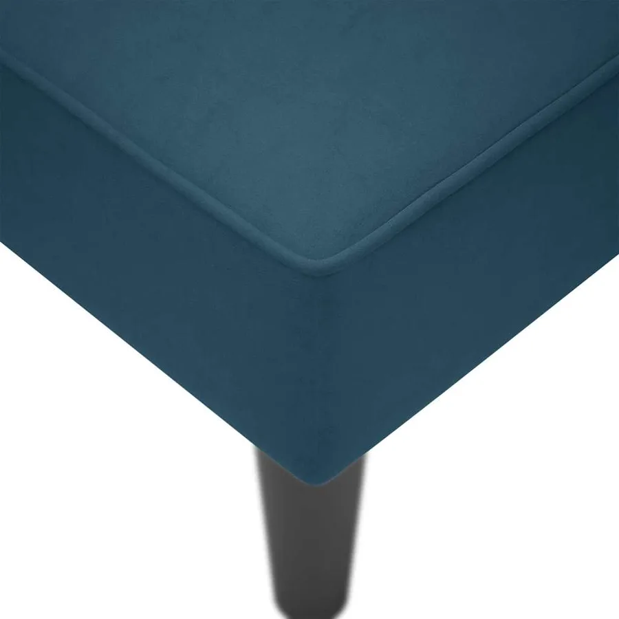 Fauteuil long avec accoudoir droit bleu velours - 7