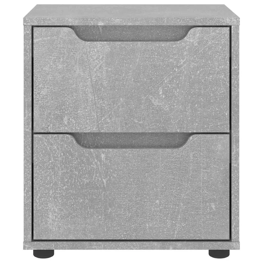 Table de chevet VISNES gris béton 45x40x50 cm bois d'ingénierie - 4