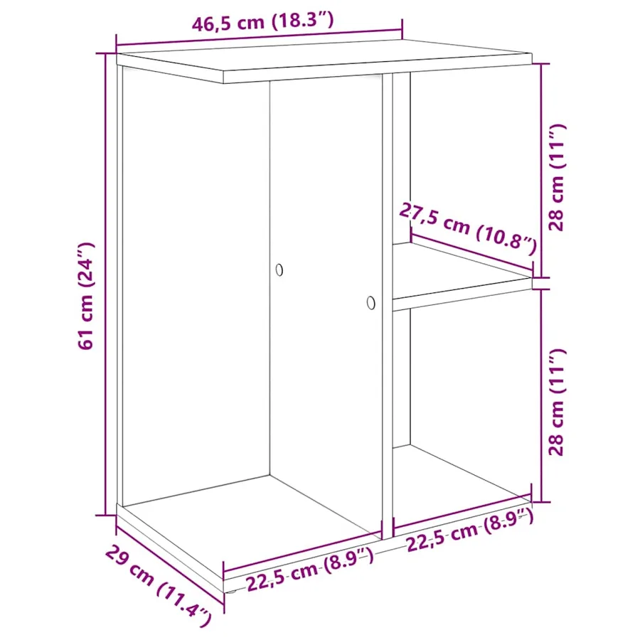 Tables de chevet 2 pcs sonoma gris bois d'ingénierie - 11