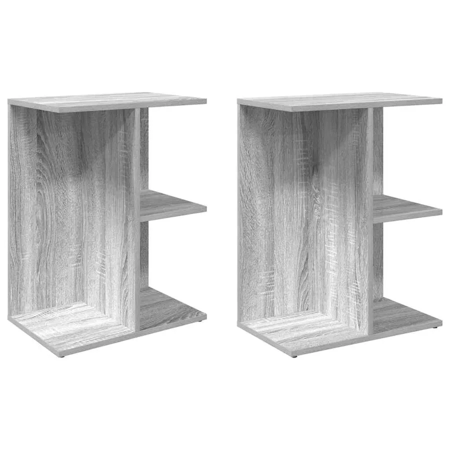 Tables de chevet 2 pcs sonoma gris bois d'ingénierie - 2