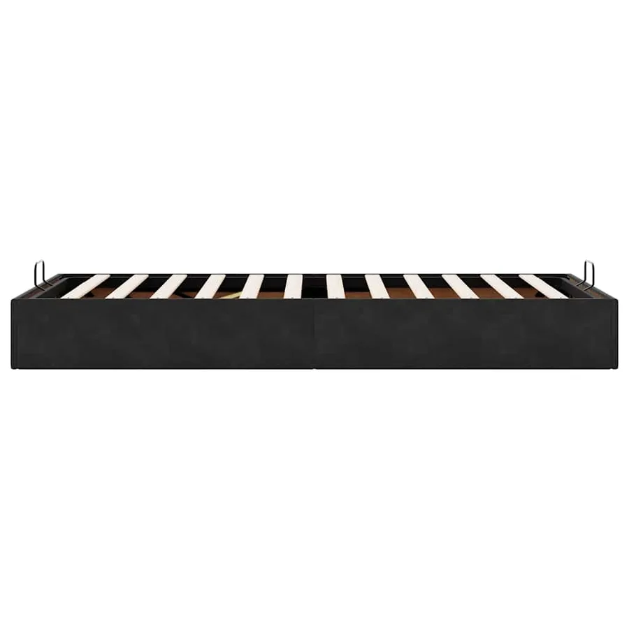 Cadre de lit ottoman sans matelas noir 100x200 cm velours - 8