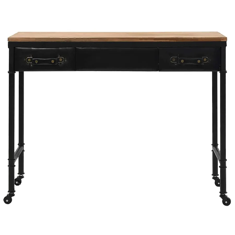 Table console MDF et bois de sapin 100 x 33,5 x 80 cm - 2