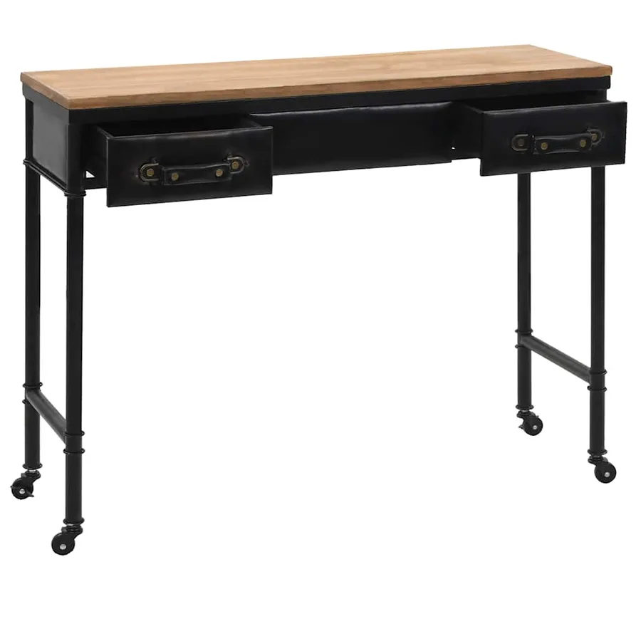 Table console MDF et bois de sapin 100 x 33,5 x 80 cm - 3