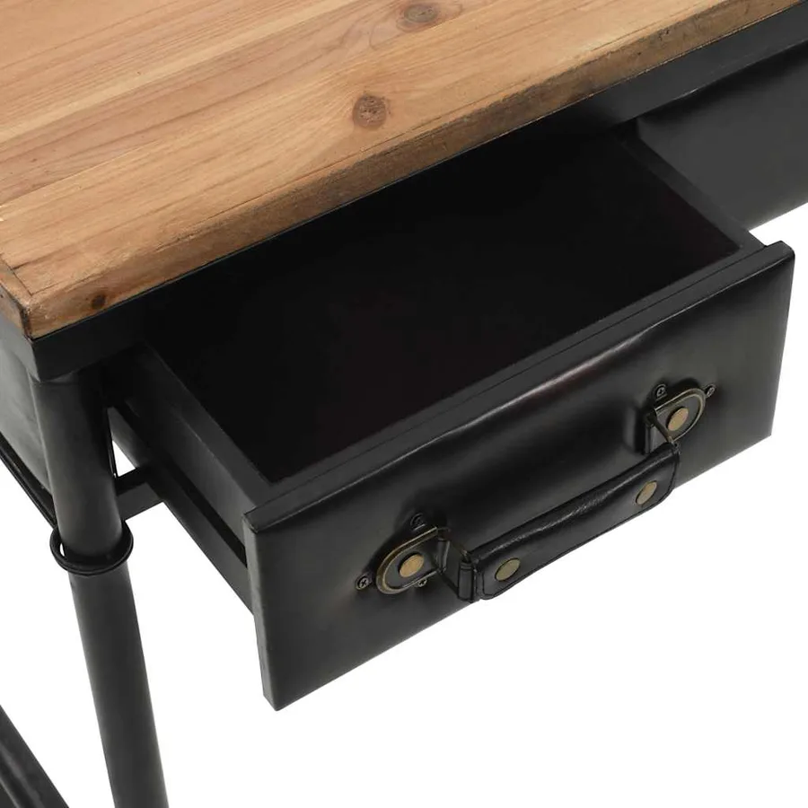 Table console MDF et bois de sapin 100 x 33,5 x 80 cm - 6
