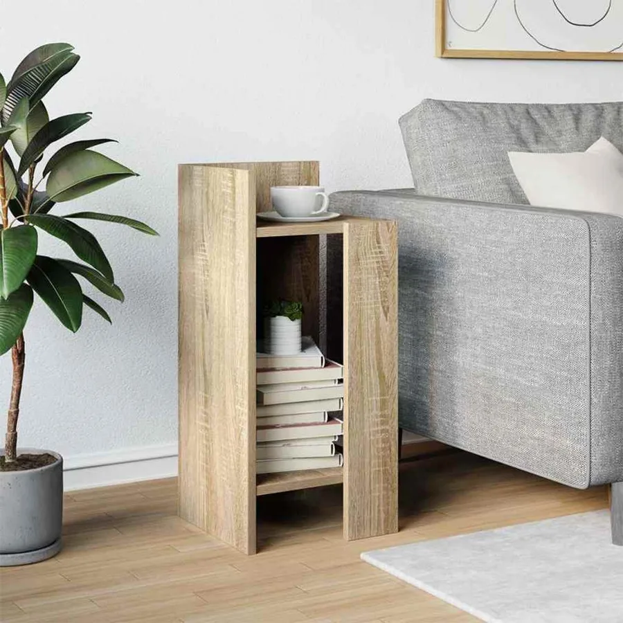Table d'appoint avec étagère chêne sonoma 25,5x27x60 cm - 3