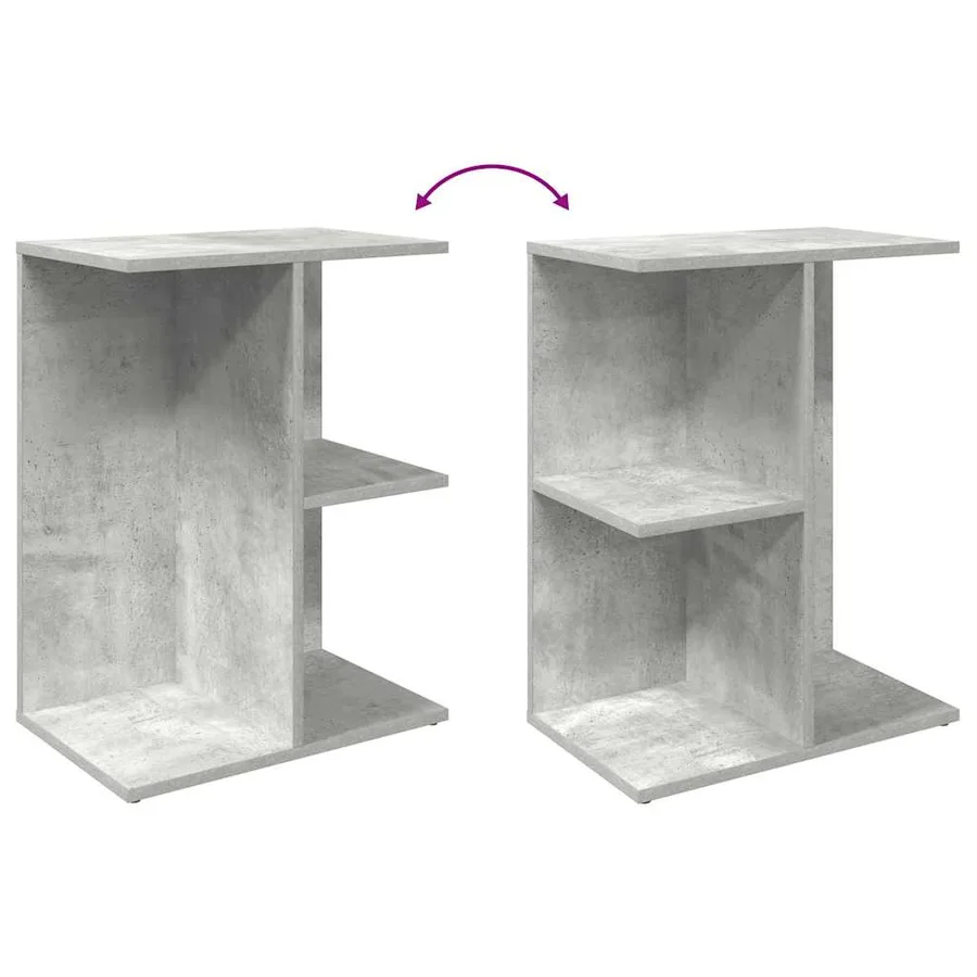 Table de chevet gris béton 46,5x29x61 cm bois d'ingénierie - 7
