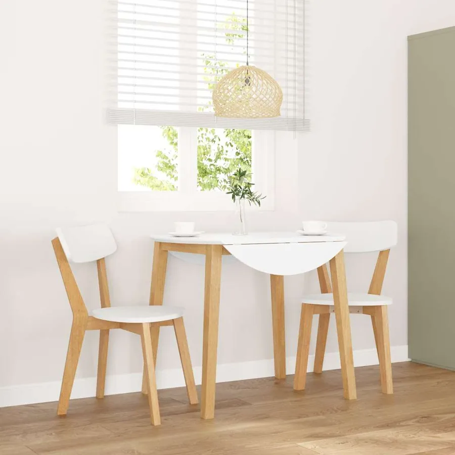 Chaises à manger 2 pcs bois massif caoutchouc