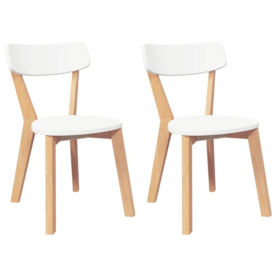 Chaises à manger 2 pcs bois massif caoutchouc - 2