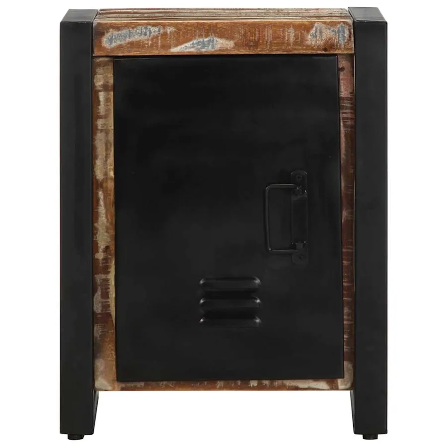 Table de chevet multicolore 40x30x51 cm bois de récupération - 4