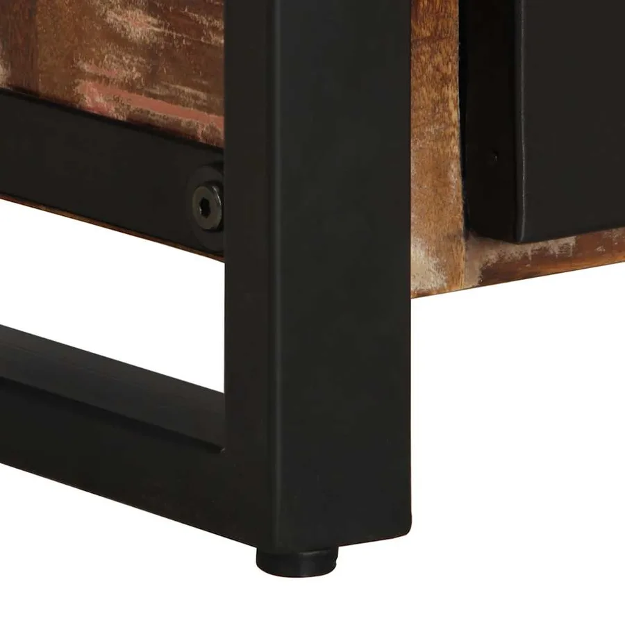 Table de chevet multicolore 40x30x51 cm bois de récupération - 9