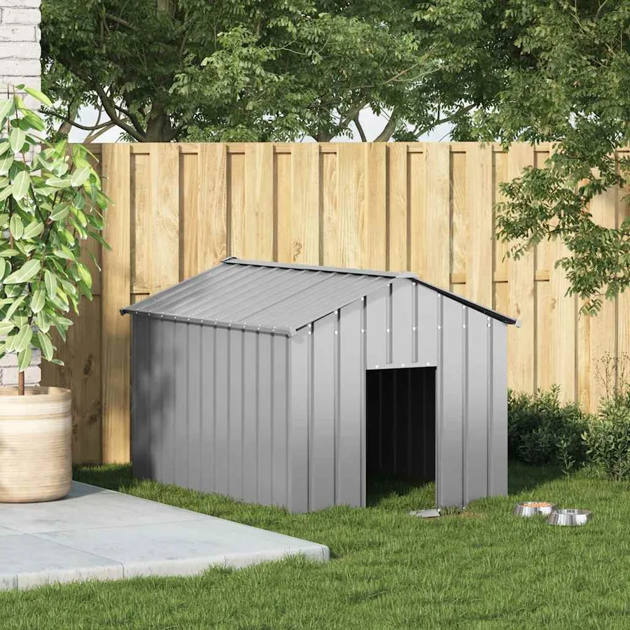 Niche pour chien avec toit noir 113x153x101 cm acier galvanisé - 2