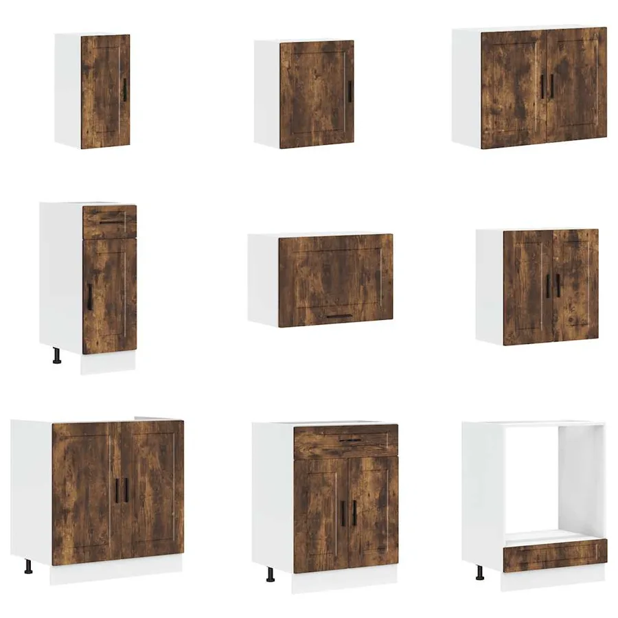 Ensemble d'armoires de cuisine 14 pcs Porto bois d'ingénierie - 4