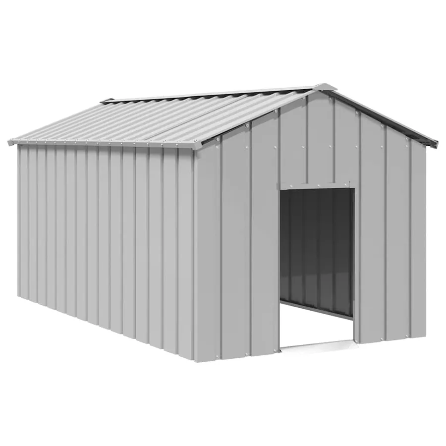 Niche pour chien avec toit noir 114x202x101 cm acier galvanisé