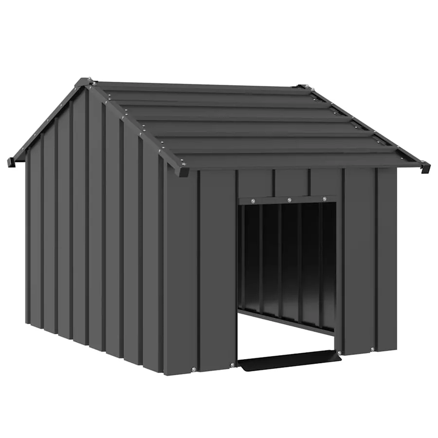 Niche pour chien avec toit noir 83x130x85 cm acier galvanisé